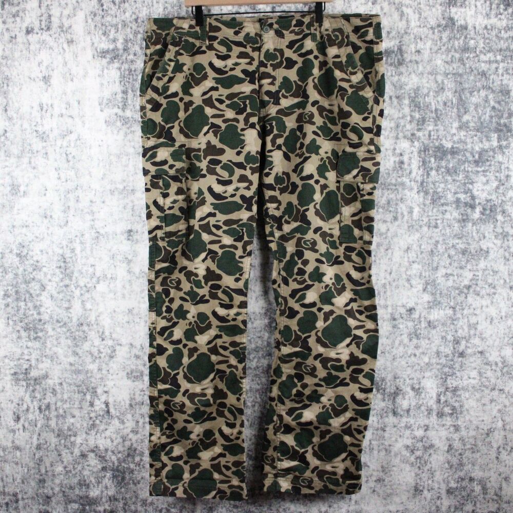 VTG Y2K Imperious Duck Camo Cargo Pants Mens 42 x 34 Frogskin AOP Hunting Casual